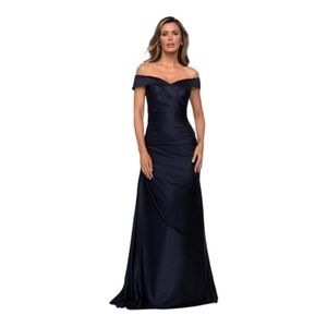 La Femme Off the Shoulder‎ Satin Evening Dress NWOT